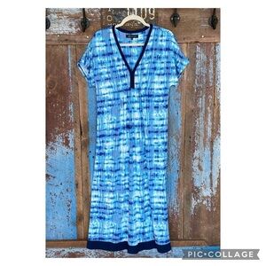 Anne Klein Blue Tie Dye Maxi Dress